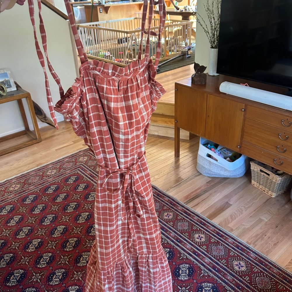 Able terracotta plaid sundress